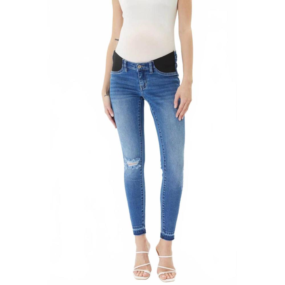 NEW KANCAN maternity super skinny jeans in distressed light wash